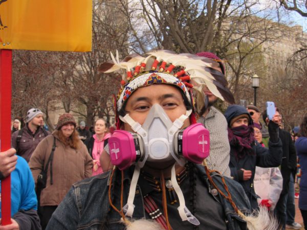 Redwolf Pope was in Washington at the Native Nations Rise March on DC on March 10, 2017. Native News Online photo by Levi Rickert 