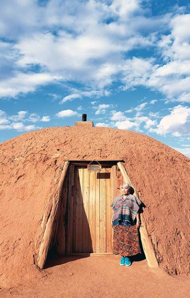 Courtesy photo | Verna YazzieVerna Yazzie shows off one of the three hogans she rents out on Airbnb at her home in Monument Valley.