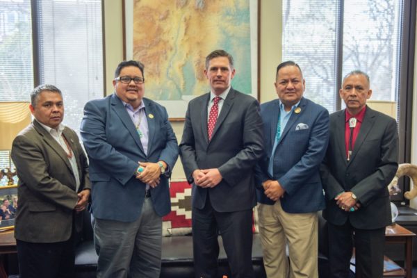 In a meeting with Sen. Heinrich, Speaker Seth Damon and Resources and Development Committee Chair Rickie Nez, Delegate Kee Allen Begay, Jr., and Delegate Mark Freeland discussed S.1079.