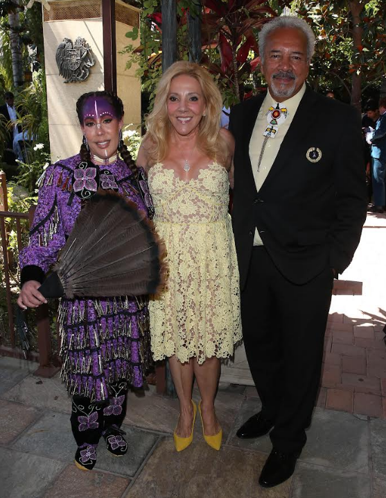 From left: Erica Skynn (Innovation Award honoree), Michele Elyzabeth (DBA Founder), Ogema Larry Romanelli. (Photo/Daytime Beauty Awards)