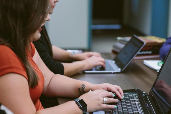 students on computers