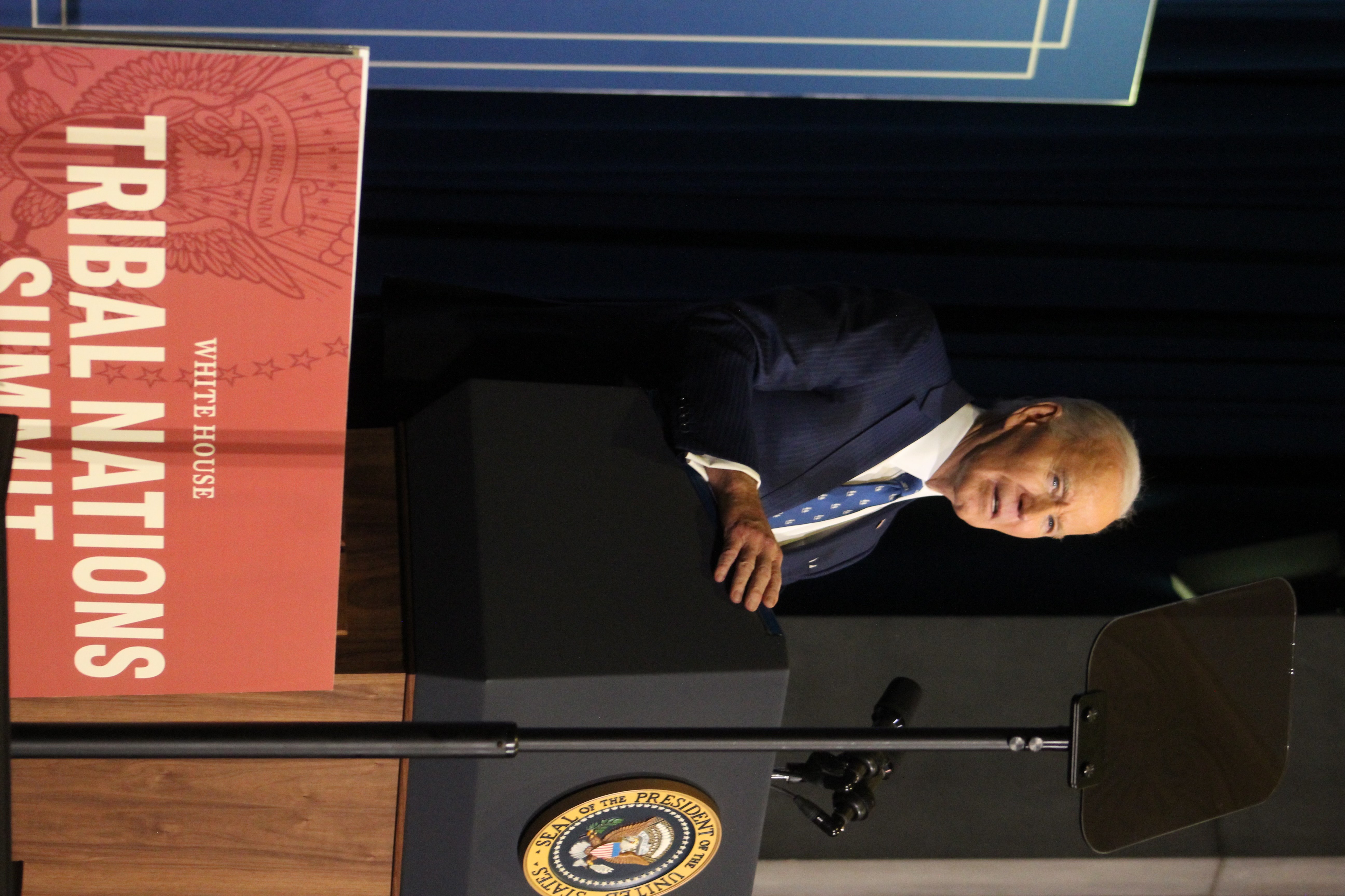President Joe Biden addresses tribal leaders at the 2024 White House Tribal Nations Summit. (Photo/Levi Rickert)