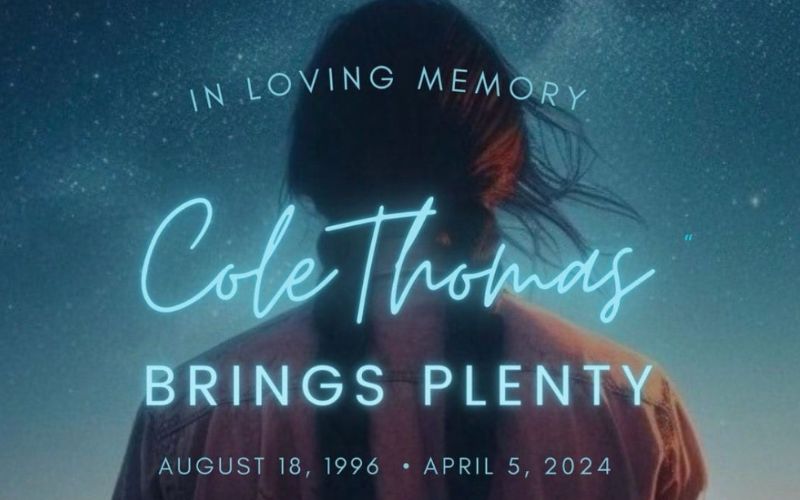 Services to Honor Cole Brings Plenty's Life Commence This Weekend in South Dakota