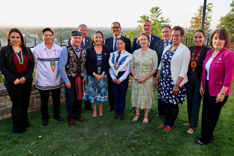 Deb Haaland and team with Canadian First Nation leaders