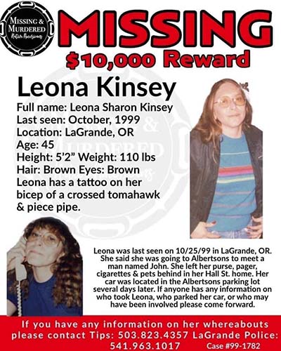 Kinsey missing person flyer