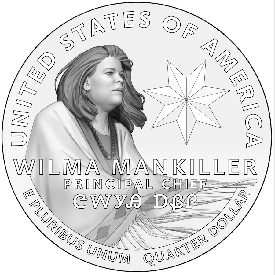 Wilma Mankiller Quarter design (Courtesy: U.S. Mint) 