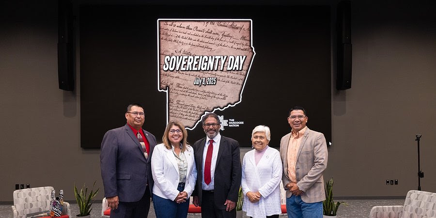 Lead Counsel in McGirt v. OK, Riyaz Kanji, pictured here with Muscogee National Council Representatives. (Photo/Muscogee Nation)
