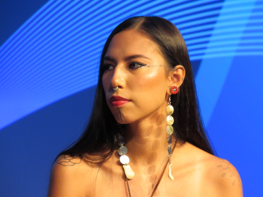 Quannah Chasinghorse at RES 2022 (Photo: Levi Rickert for Native News Online)                             