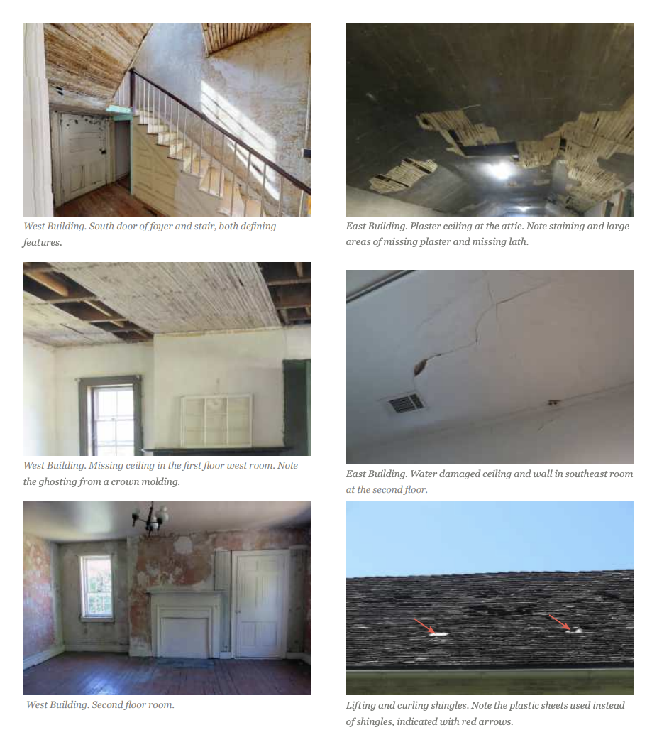 Images from the architect’s report showing some of the repair work that needs to be done at the Shawnee Mission. (Photos:  Architectural Research Group).
