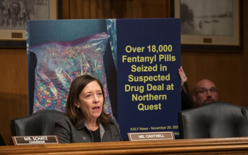 During the hearing, Sen. Maria Cantwell (D-WA) brought attention to the crisis in Eastern Washington, where tribes contend with heavy drug trafficking and high overdose rates. (photo/courtesy)