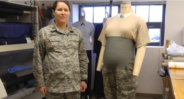 Air Force maternity uniform. Courtesy Air Force Times