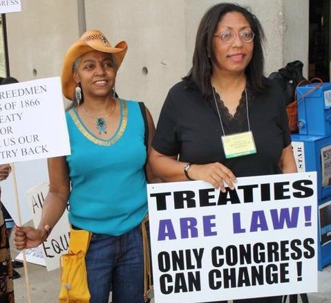 Cherokee Freedman Marilynn Vann (pictured right) has testified before Congress and said she has spent more than $100,000 of her own money to advocate and publicize Freedmen rights. (Photo/Marilyn Vann)