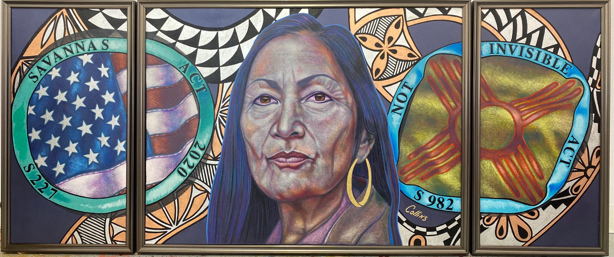 "Be Fierce," Ojibwe artist Patrick Collins' tribute  to U.S. Secretary of the Interior Deb Haaland, will be auctioned off during the  Pathways: Native Arts Festival, Friday, Aug. 20 through Sunday, Aug. 22 at the Buffalo Thunder Resort & Casino near Santa Fe.   (Patrick Collins)