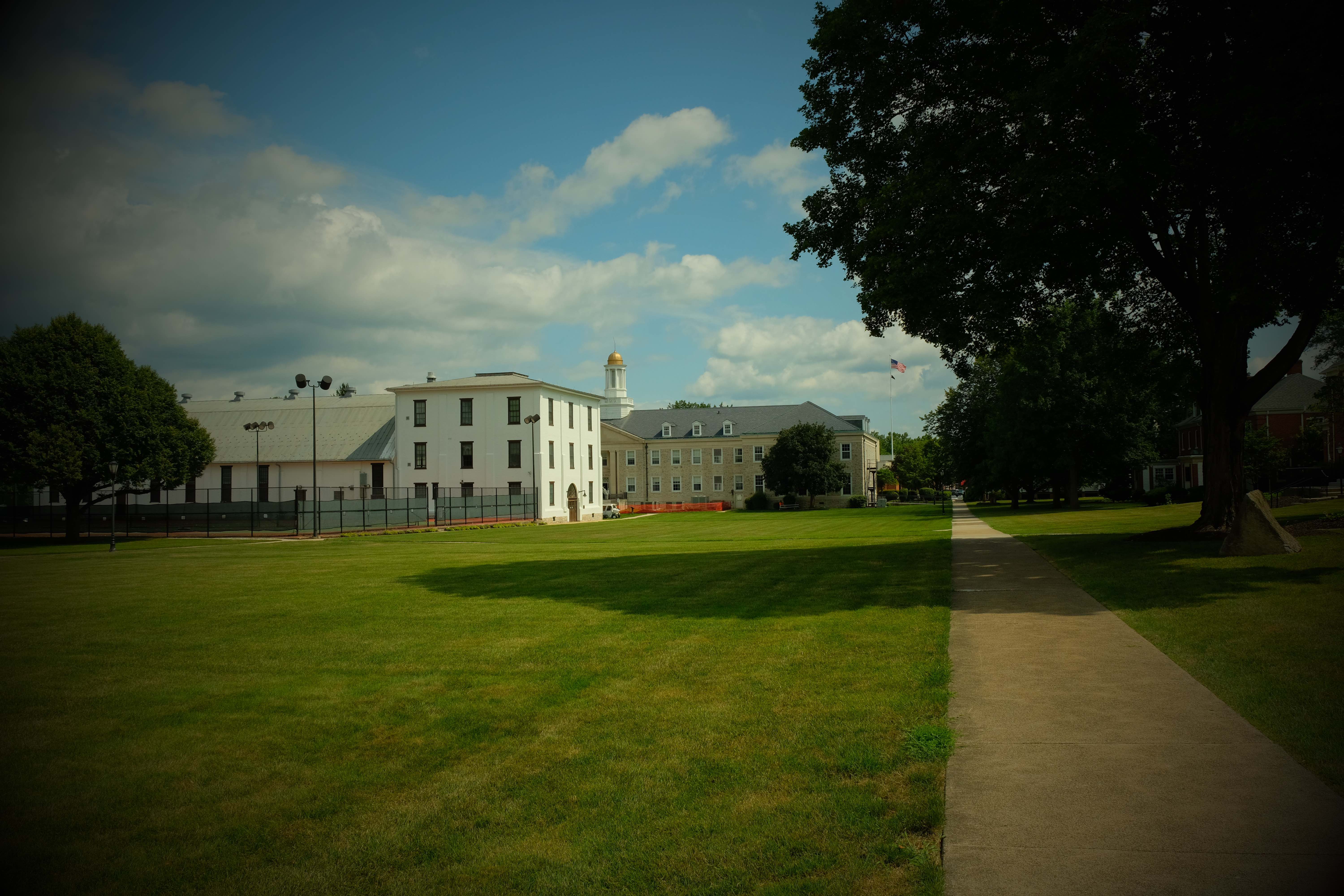 Former school grounds in the historic section of the Carlisle Barracks, with a view of Jim Thorpe gymnasium where the former Olympian trained as a student at Carlisle. (Photo/Jenna Kunze)