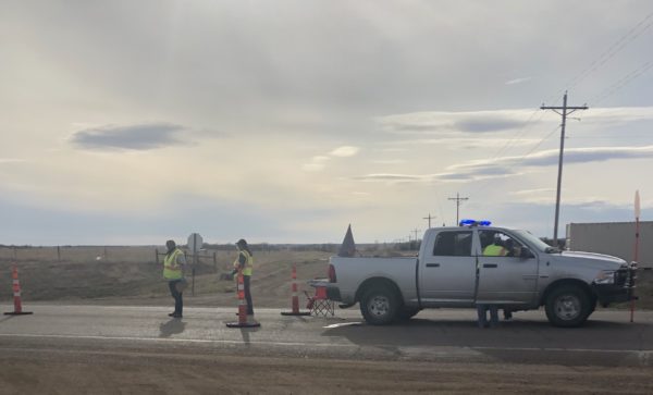 Checkpoint on the Cheyenne River Indian Reservation. (Photo provided by Cheyenne River Sioux Tribe.)