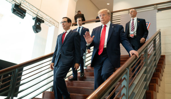 Treasury Secretary Steven Mnuchin and President Donald Trump, shown at the G7 summit.Six tribes from around the United States are suing Mnuchin and the Treasury Dept. to disperse tribal relief funds due to them under the CARES Act.