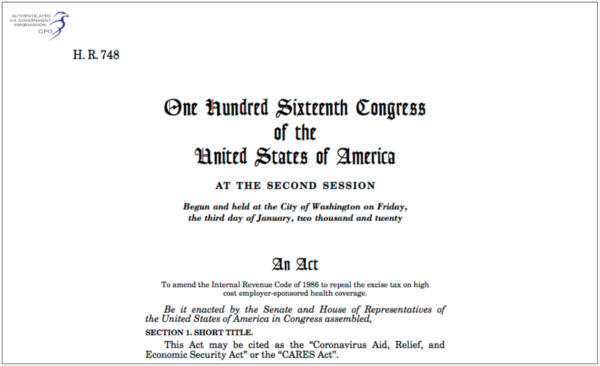 The Coronavirus Aid, Relief and Economic Security Act, passed into law on March 26, includes more than $10 billion in set asides for Indian Country.