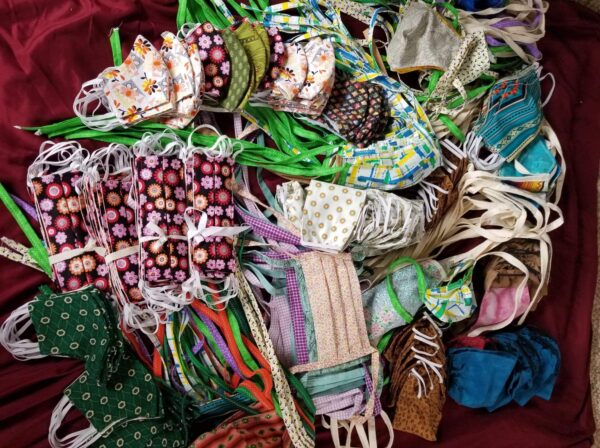 A group of elders from Michigan's Pokagon Band of Potawatomi stitched 1,400 protective masks to protect tribal members, employees and other in the community (courtesy photo.)