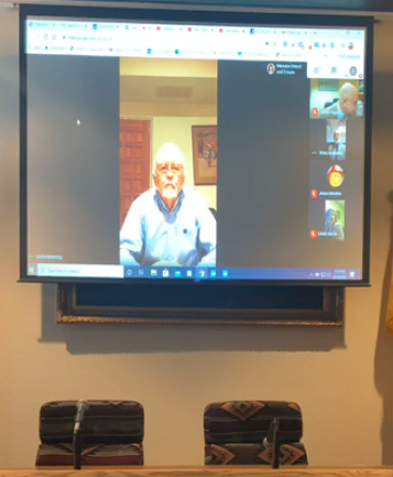 To abide by safe distancing order, the Gallup City Council held its emergency meeting via teleconference on Tuesday, April 14, 2020. Photo from video provided by City of Gallup