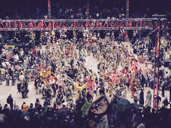 Friday Night Grand Entry of 32nd Annual Gathering of Nations Powwow from Albuquerque. PHOTO By Kimlyn Lambert