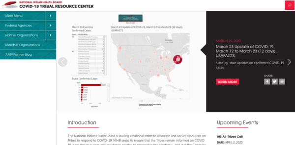 The National Indian Health Board has launched a new COVID-19 website for tribal leaders, citizens and healthcare workers and administrators.