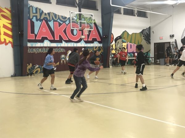 On New Year’s Eve, more than 50 teens gathered in CRYP’s Cokata Wiconi gymnasium for basketball pickup games, shooting practice, volleyball and more.