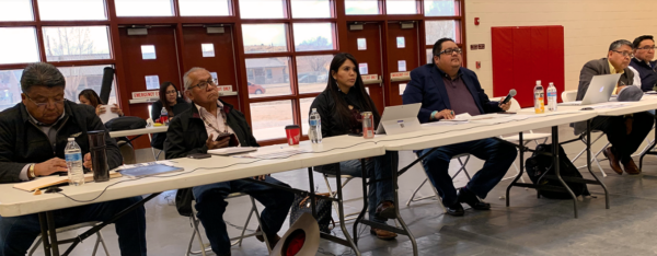 Navajo Nation Council listens to Navajo citizens who talk about the impact uranium mining had on their families.