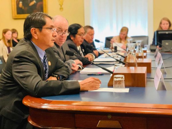 Navajo Nation President Jonathan Nez testifies insupport of H.R. 644 before the U.S. House Subcommittee onWater, Oceans, and Wildlife in Washington, D.C., on June 26,2019.