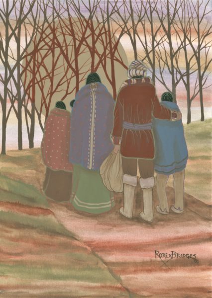 Conference Program Cover Art (“Red Trail Road”) by Native artist Jeanne Rorex Bridges.