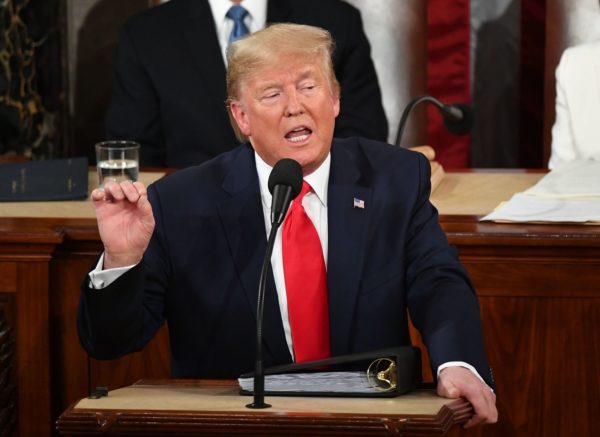 President Donald Trump delivers his State of the Union address at the U.S. Capitol in Washington, D.C. NPR photo - Mandel Ngan/AFP/Getty Images
