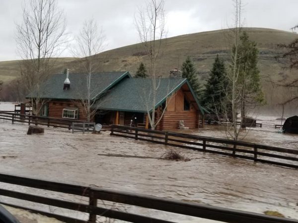 Waters rose rapidly Friday on the Umatilla Indian Reservation. Photos courtesy of Andrew Wildbill, Confederated Tribes of the Umatilla Indian Reservation.