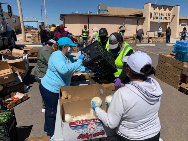 With Gallup, N.M. under a lockdown the food distribution is critical to meet basic needs of Navajo citizens living in remote areas of the reservation.