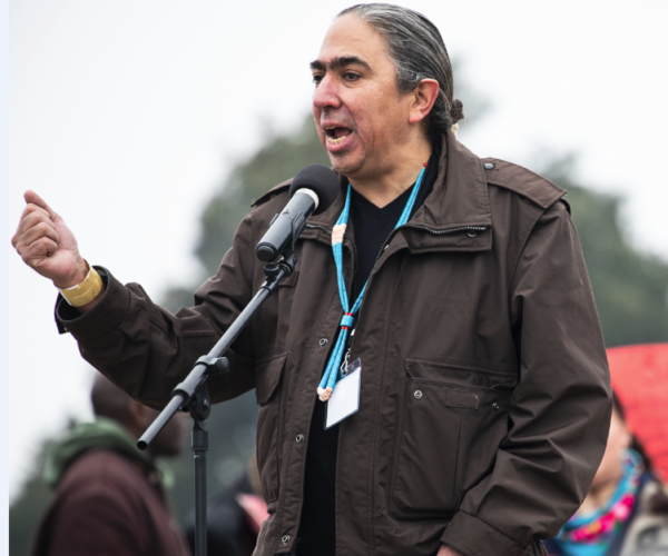 Mark Charles at the Indigenous Peoples March. Photo by Shane Bahn