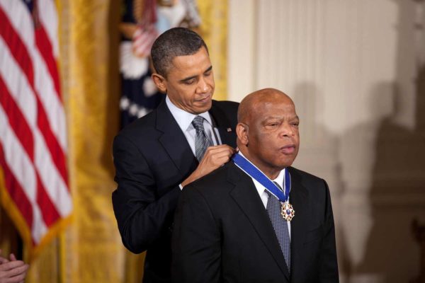 Congressman John Lewis receives the Medal of Freedom from President Obama