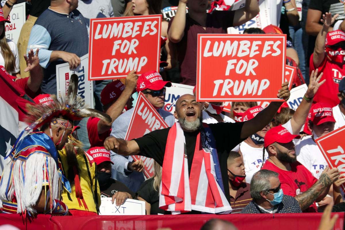 "Lumbees for Trump” signs