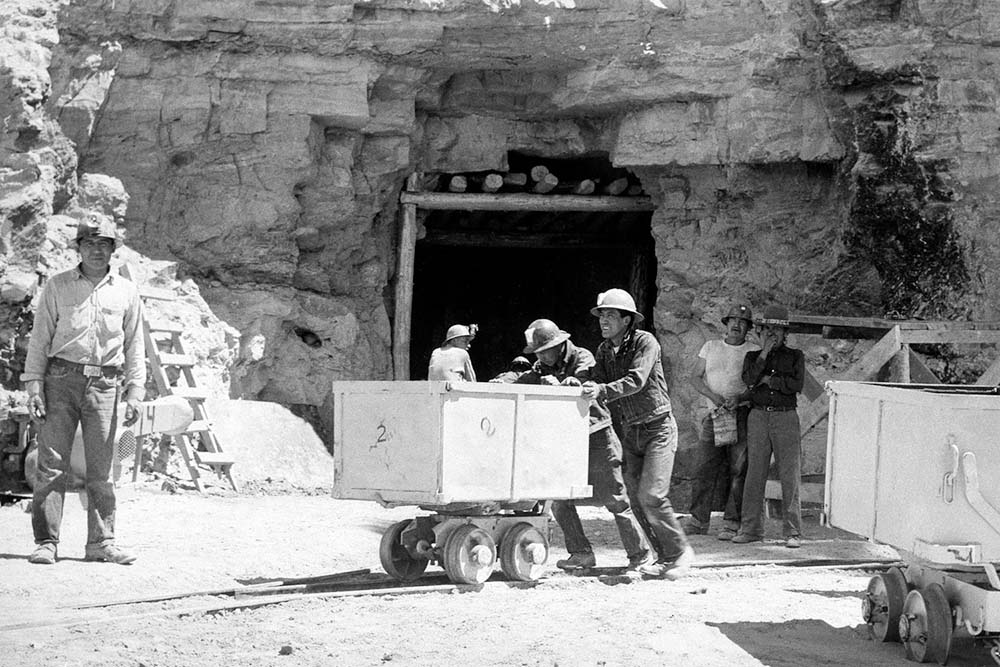 Navajo miners work at the Kerr-McGee uranium mine at Cove, Ariz., on May 7, 1953.