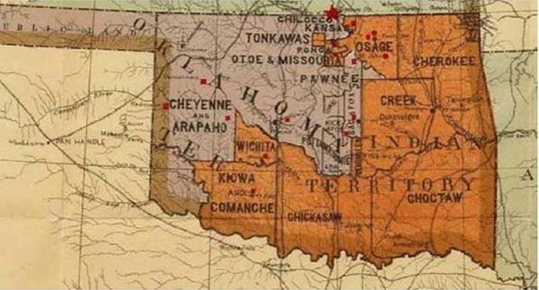 Pre-Oklahoma Statehood Map