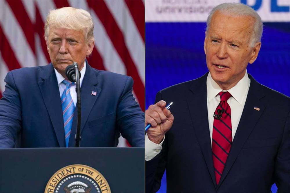 President Trump and Vice President Biden side by side