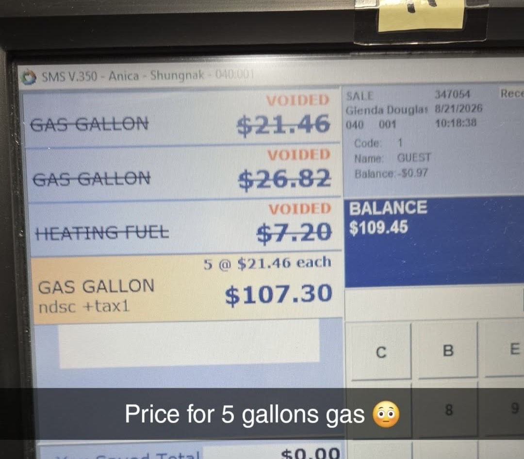 Gasoline Hits $26 Per Gallon In The Northwest Alaska Village Of Shungnak